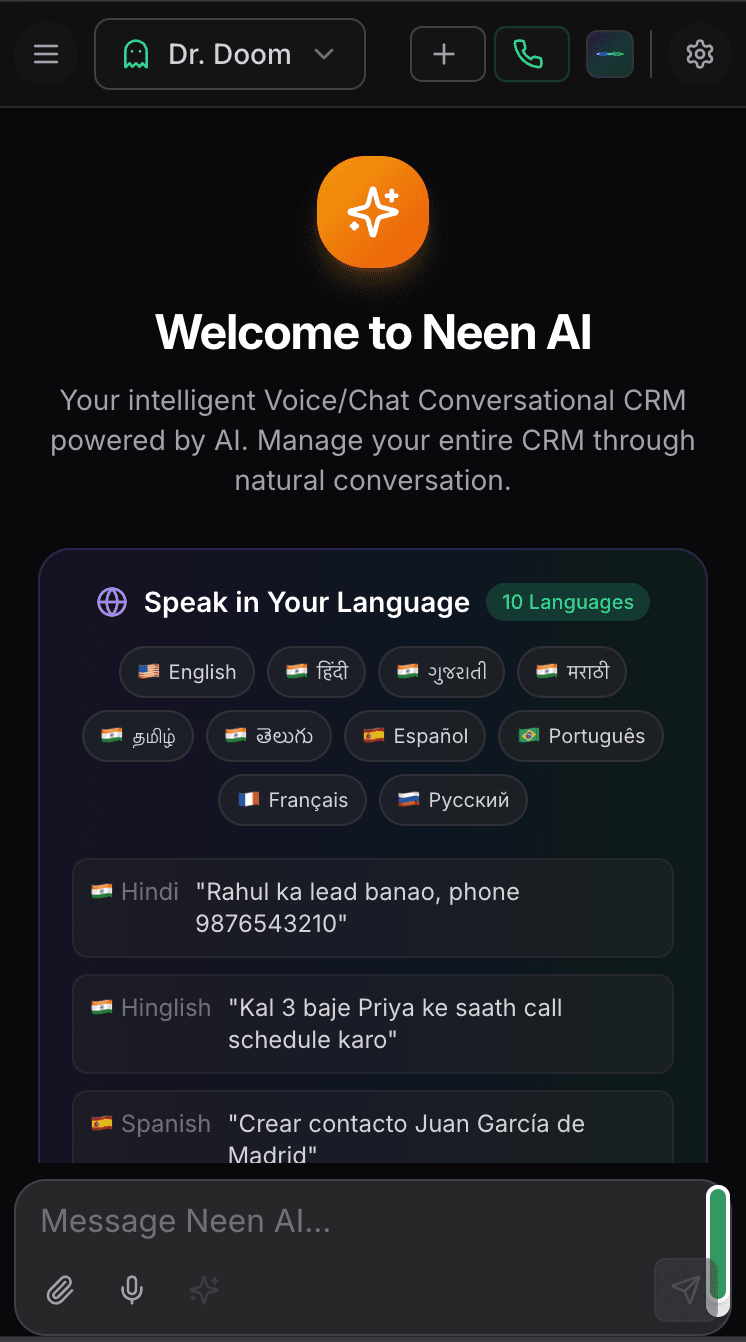 NeeN AI CRM Dashboard